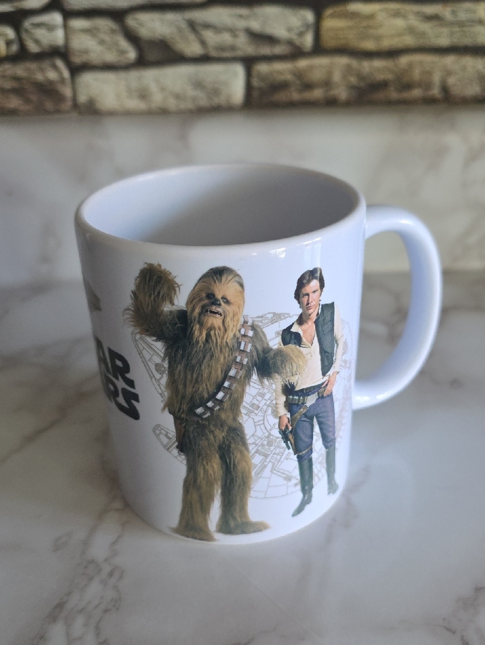 Star Wars Chewbacca & Han Solo White Ceramic Mug